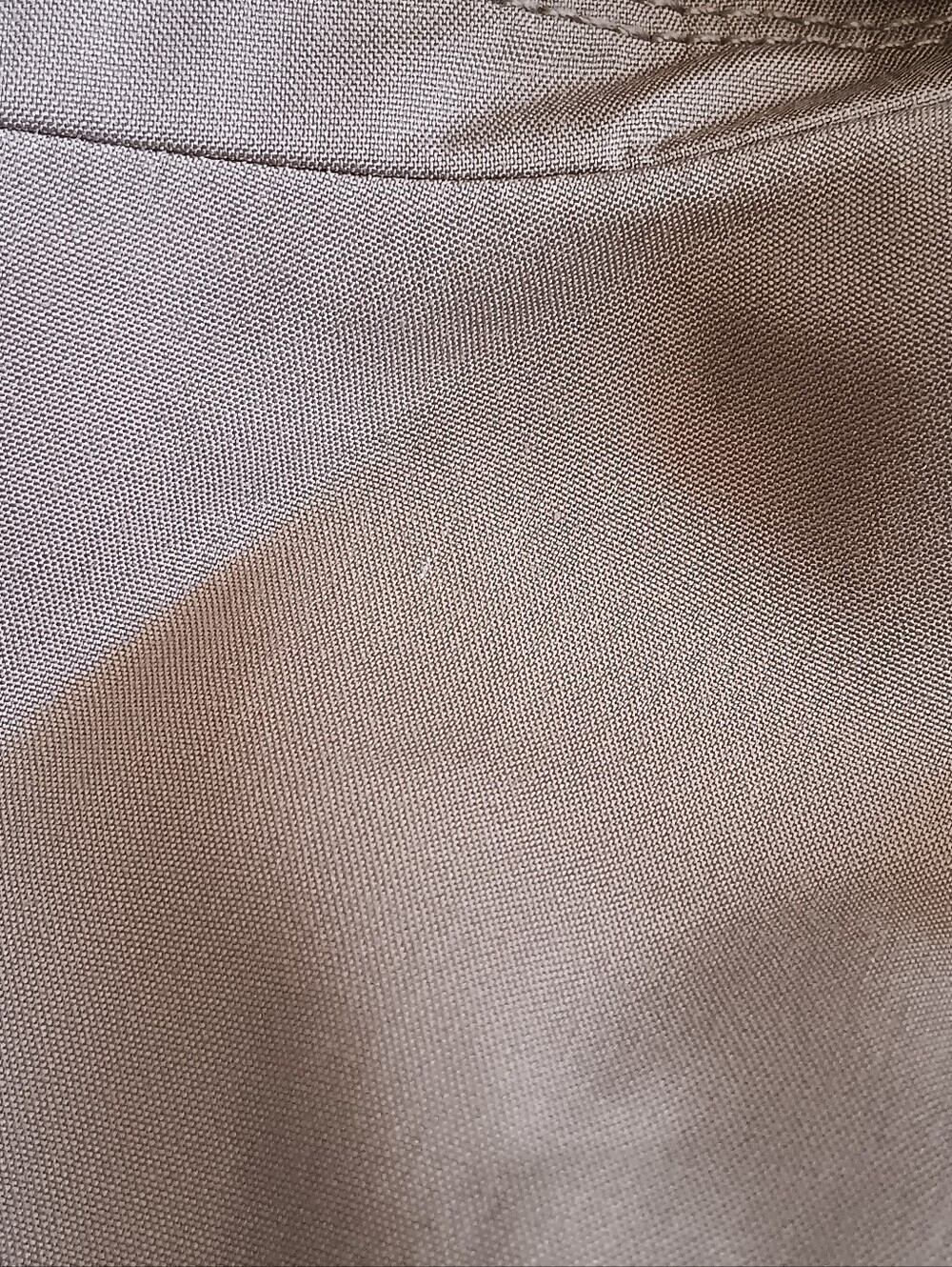 Per Se Tan 100% Silk Cropped Collared Button Front Jacket Classic Long Sleeve 12 - Picture 4 of 5